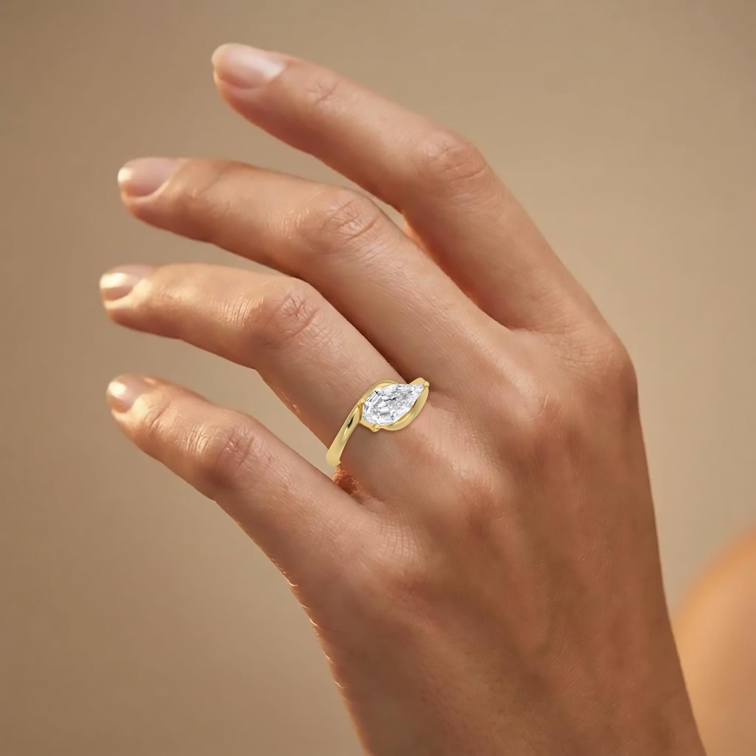 14K Yellow Gold Lab Grown Diamond RING 2.00 ctw SJR61830LSPE-2.00CT