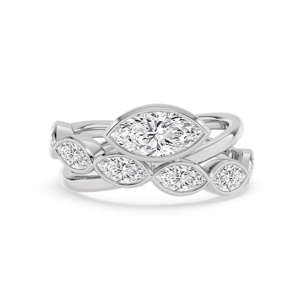 14K White Gold Lab Grown Diamond RING 2.28 ctw SJR62421MQ-1.00CT