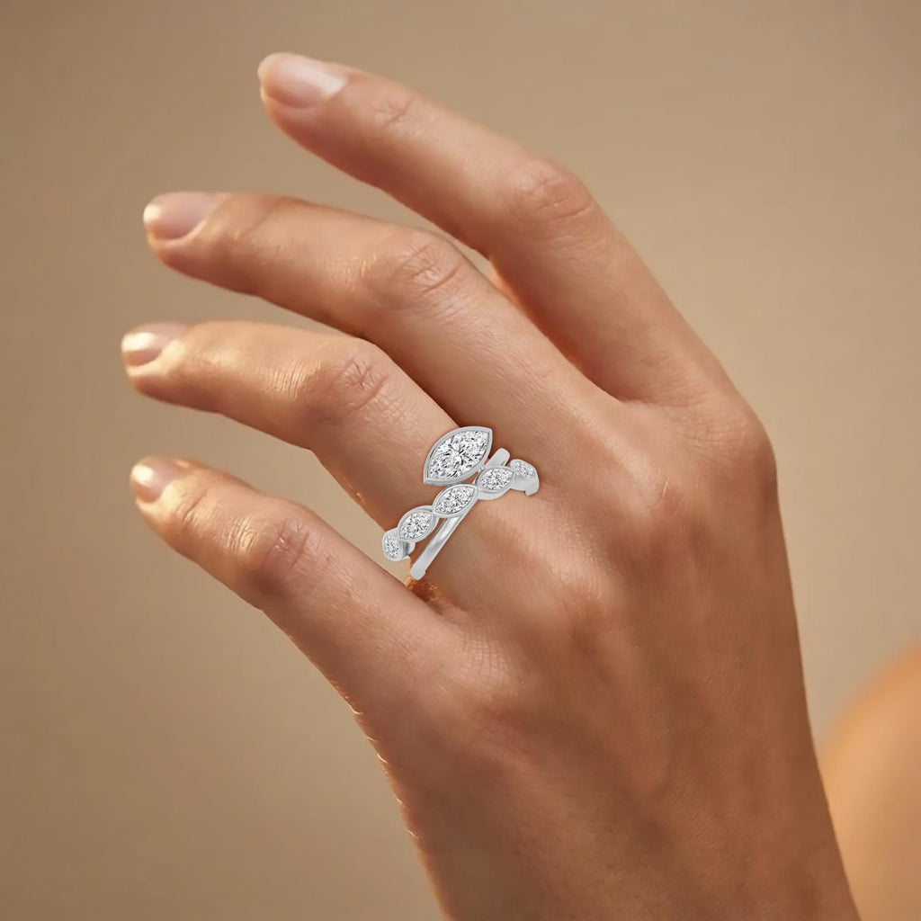 14K White Gold Lab Grown Diamond RING 2.28 ctw SJR62421MQ-1.00CT