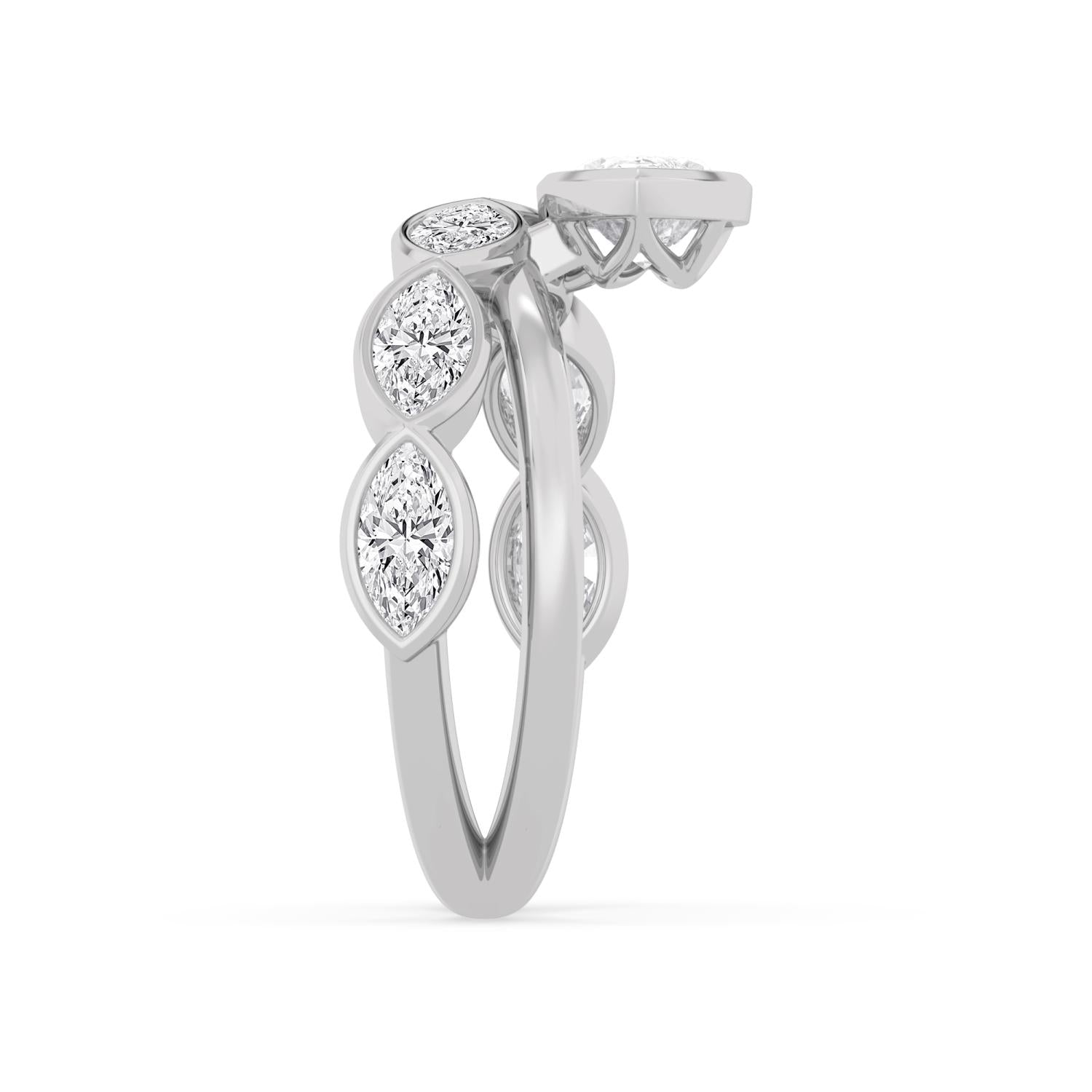 14K White Gold Lab Grown Diamond RING 2.28 ctw SJR62421MQ-1.00CT