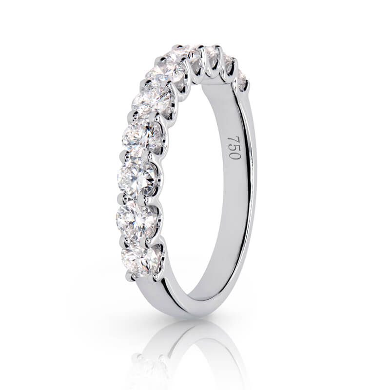 3.1mm U Shape Shared Prong 1.0ct Total Lab Diamond Ring — 18ct White Gold