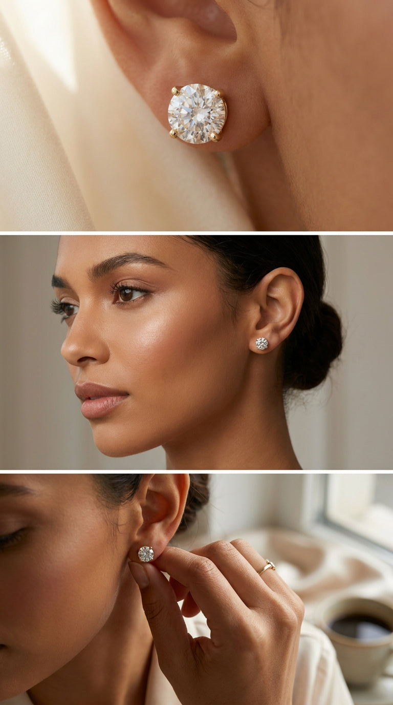 2.04 CT diamond stud lifestyle