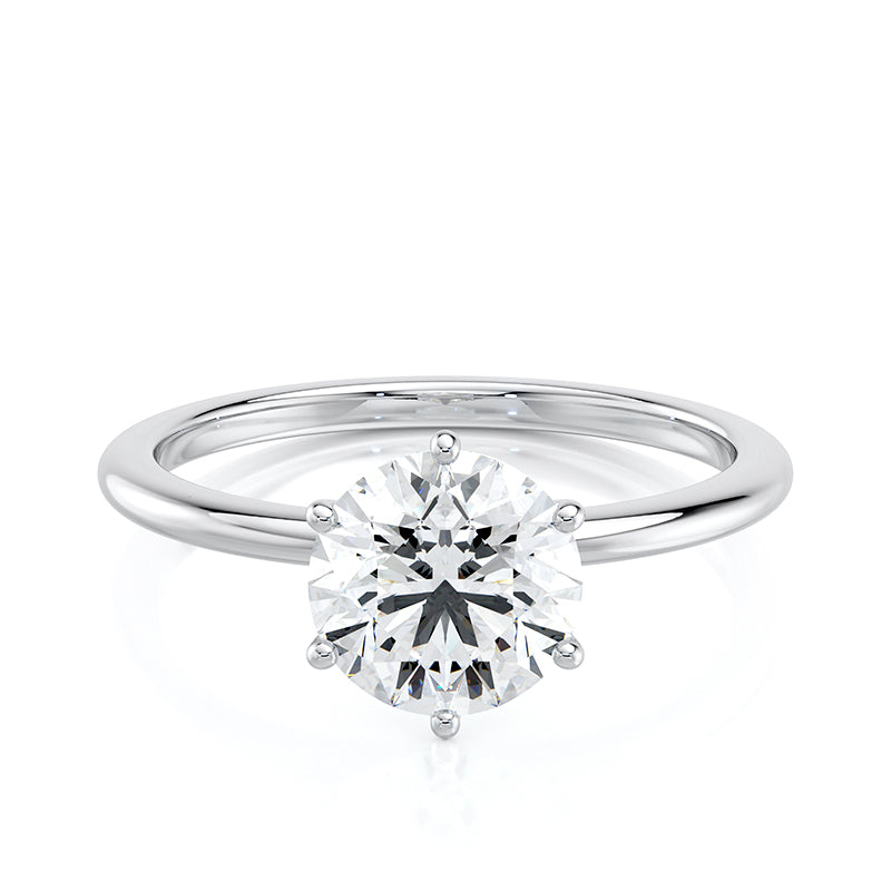 Petite Six Prong Dome Solitaire 2.30ct