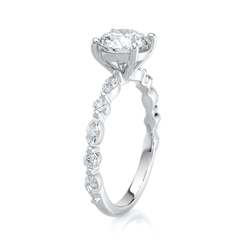 4P Riviera — 1.28ct Round Brilliant in 18ct White Gold