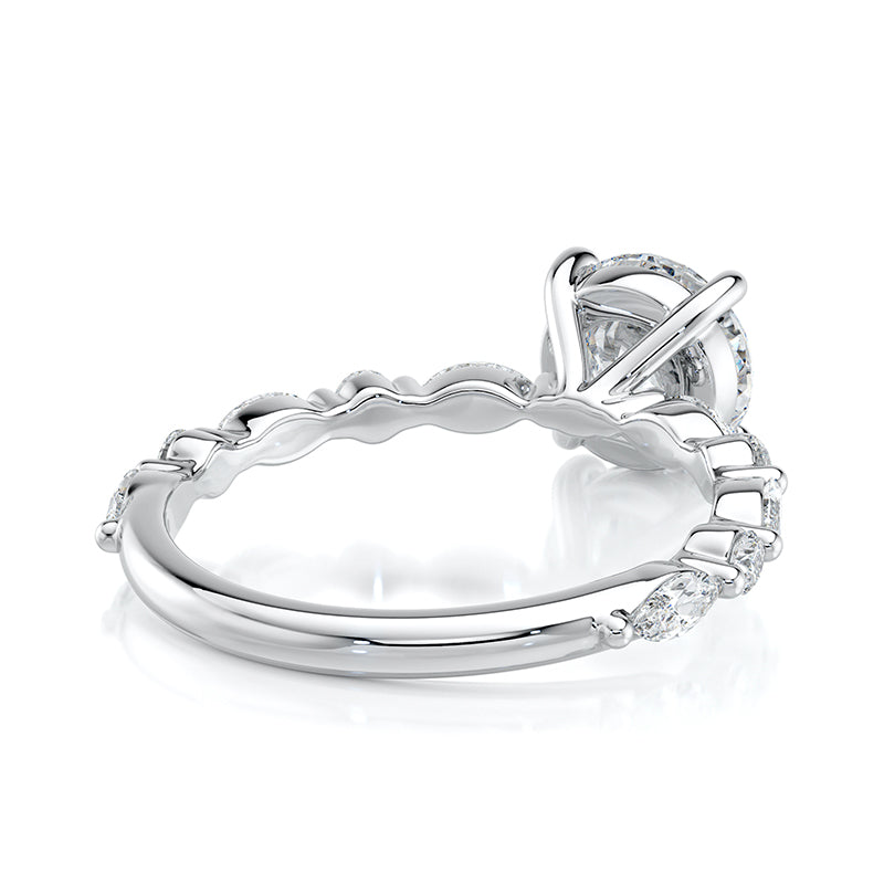 4P Riviera — 1.28ct Round Brilliant in 18ct White Gold
