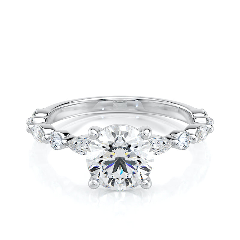 4P Riviera — 1.28ct Round Brilliant in 18ct White Gold
