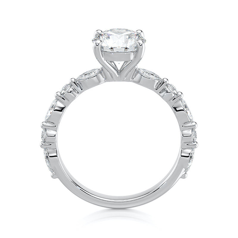 4P Riviera — 1.28ct Round Brilliant in 18ct White Gold
