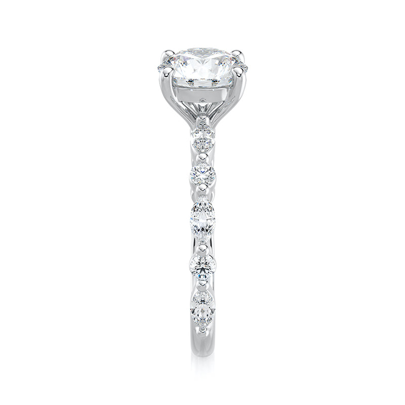 4P Riviera — 1.28ct Round Brilliant in 18ct White Gold