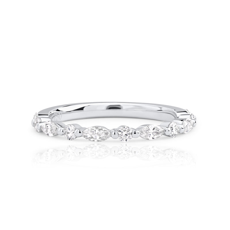 Rivière Marquise Round White Gold