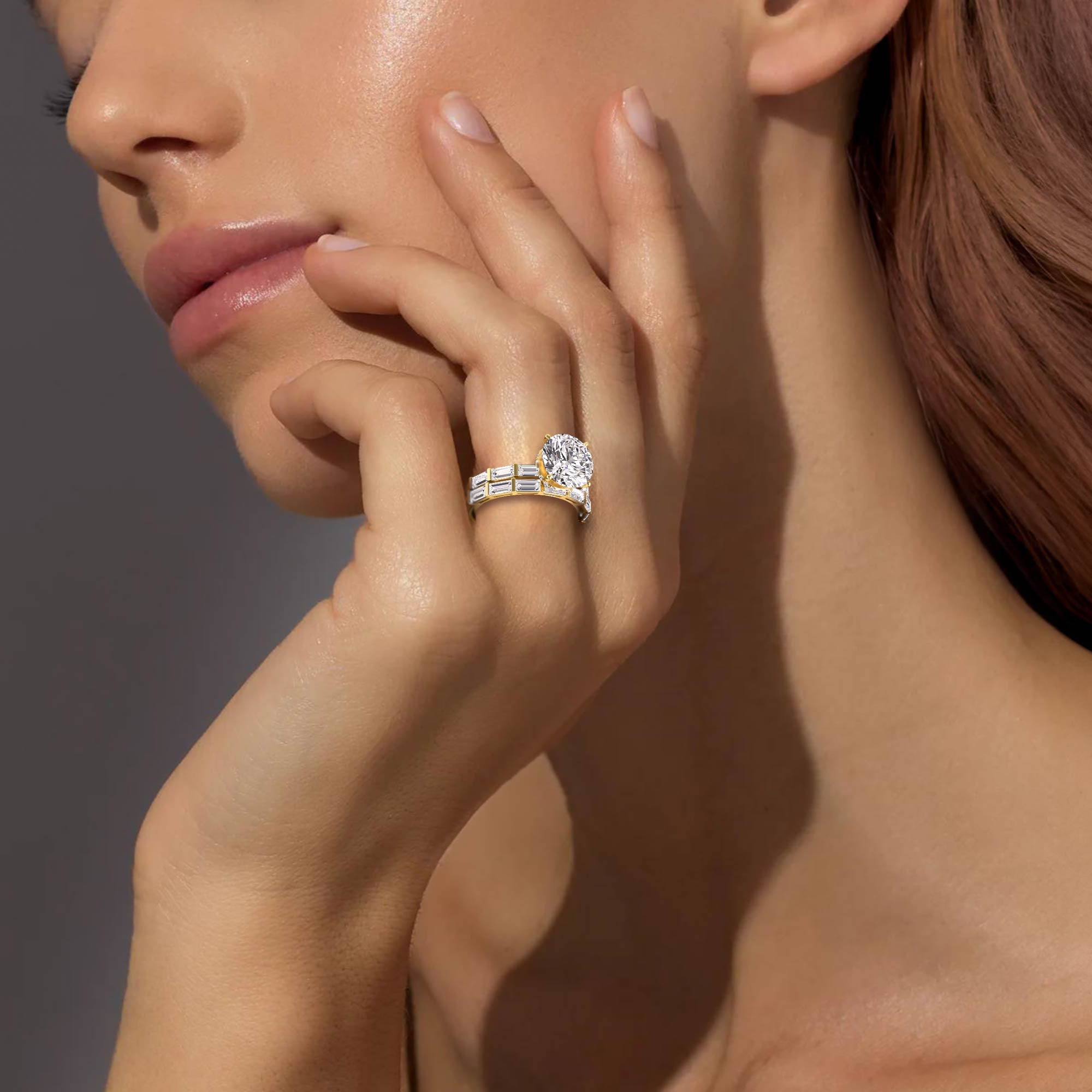 14K Yellow Gold Hidden Halo Engagement Ring 4.52 CTW — hero