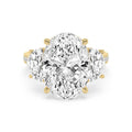 18K Yellow Gold Lab Grown Diamond Engagement Ring — 11.35 ctw Oval & Half Moon Three-Stone