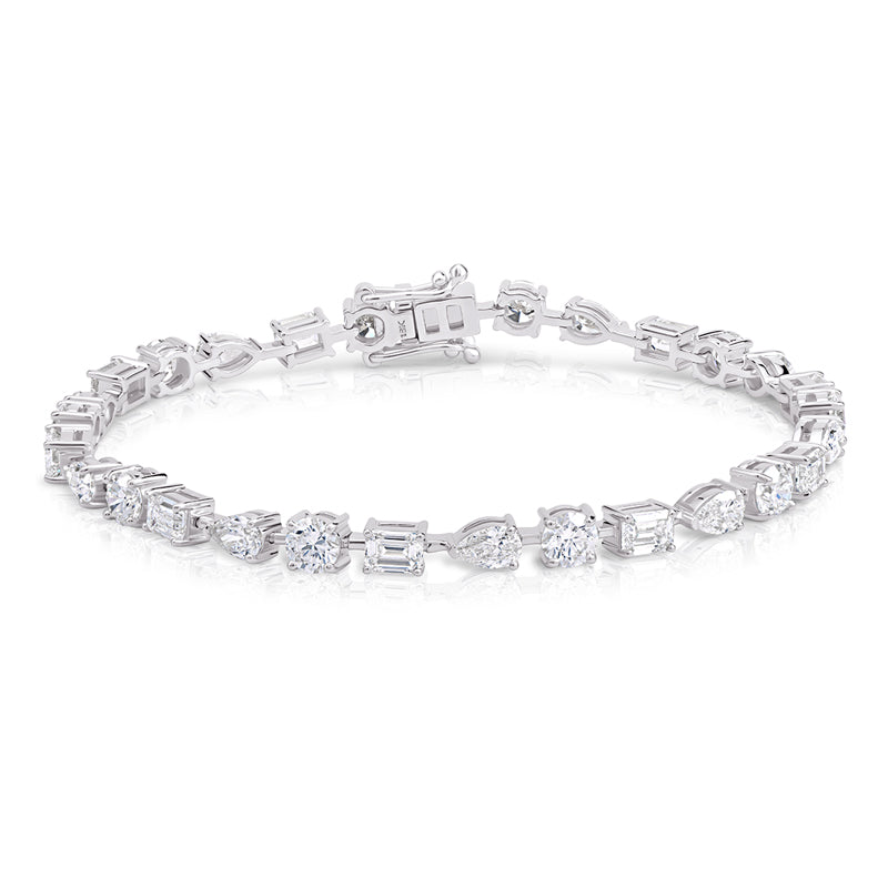 6.8ct Trinity Tennis Bracelet 18ct White