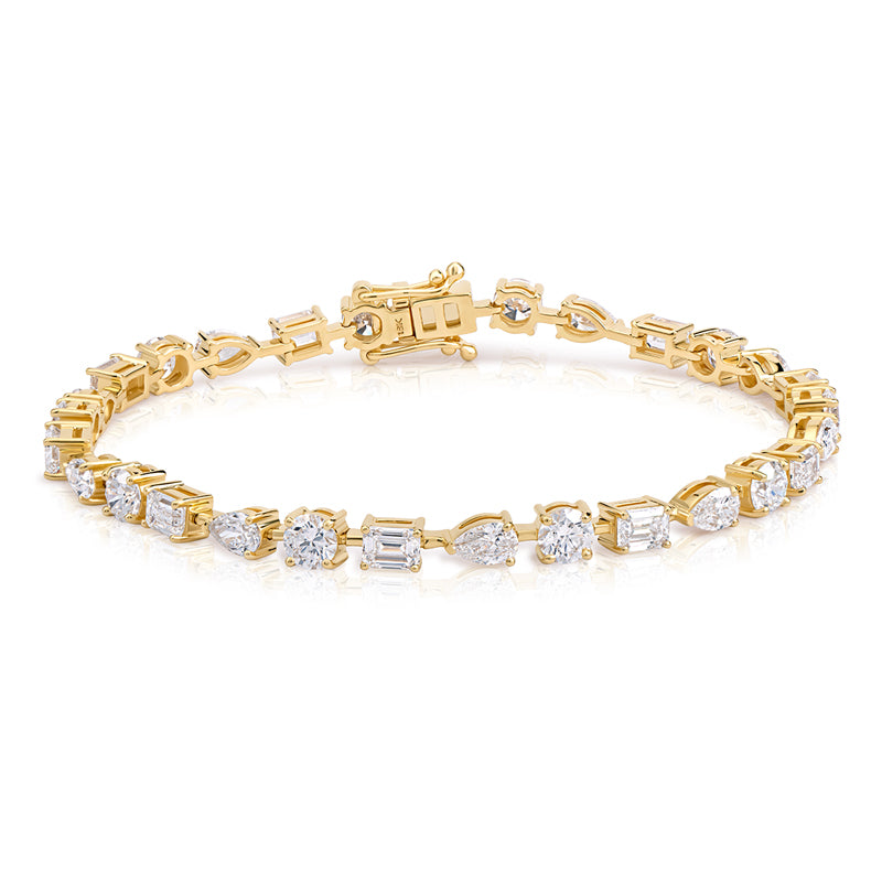 6.8ct Trinity Tennis Bracelet 18ct Yellow